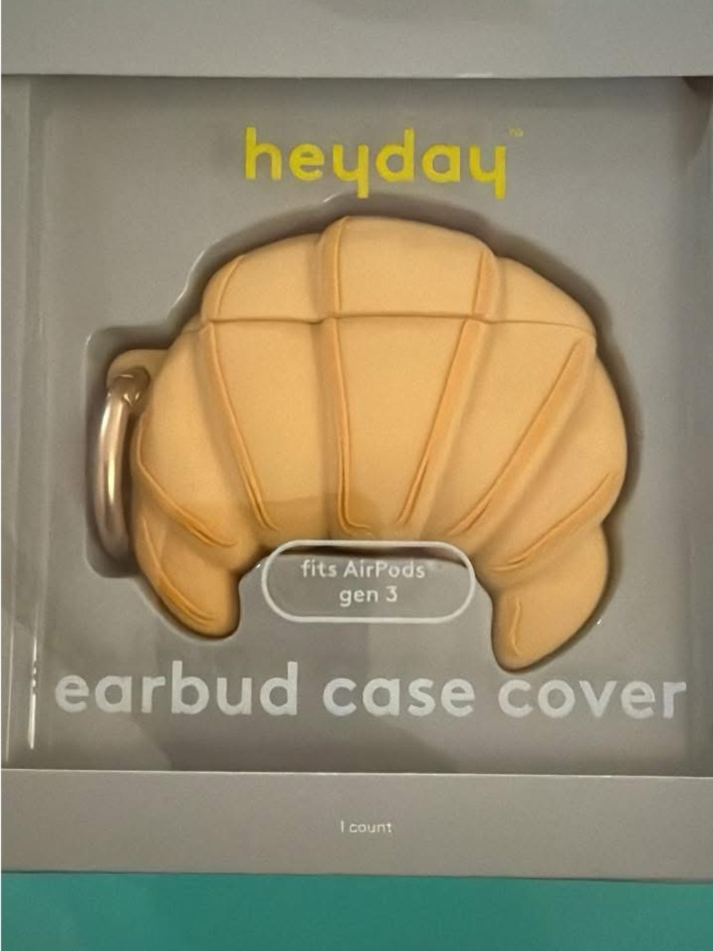 heyday Croissant Earbud Case Cover - Peach & Gold